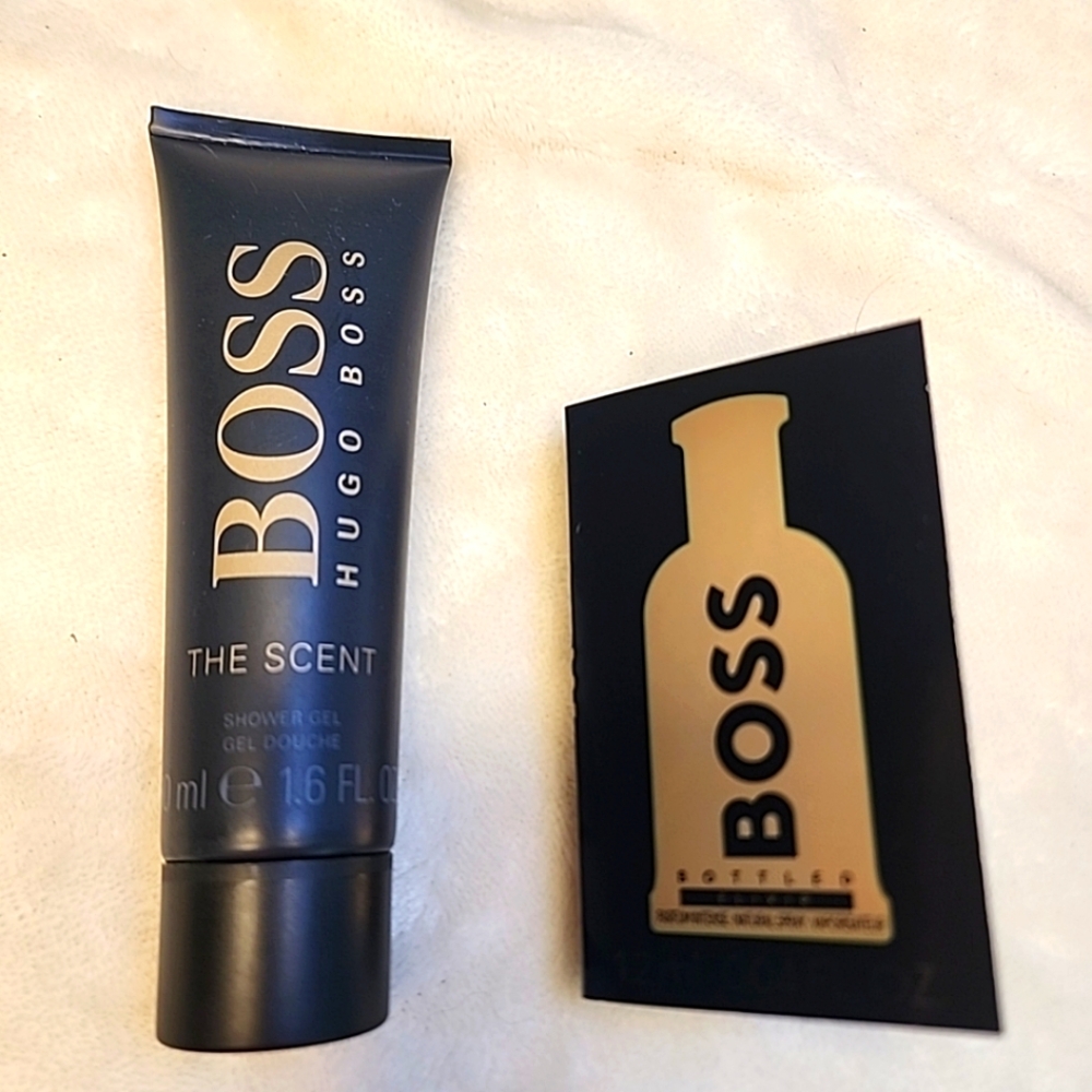 New/Unused Hugo Boss The Scent 1.6oz Shower Gel & .04oz Elixir Sample